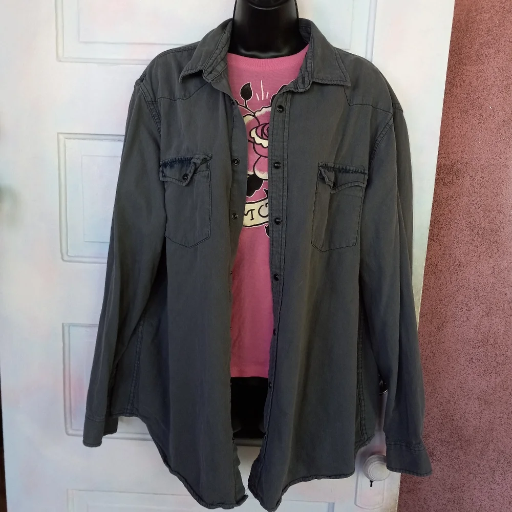 Illuminati custom RAGE ooak XL men's shacket! Hand-stitched! - Picture 2 of 4